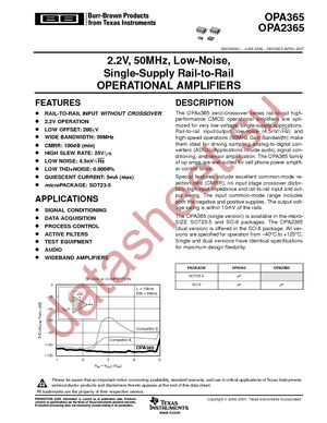 OPA365AIDBVT datasheet  